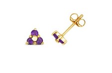 9ct Gold 3 Stein Amethyst