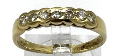 Memory Goldring 14K/0,585 Gelbgold insg.ca. 0,35ct Brillanten Größe 61