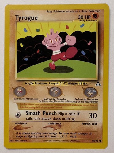 Pokemon karte tyrogue 66 75 - pokemon,