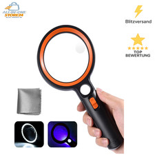 Lupe mit Licht mit 30 LED, 30X 45X 60X Leselupe mit Licht Groß, 30 Fach Vergr...