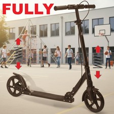 FULLY Cityroller 200 Big Wheel Klapproller Scooter gefedert Roller Schwarz 84 b