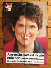 CDU Wahlplakat 1990 ,Rita Süssmuth‘  ORIGINALDRUCK DinA1