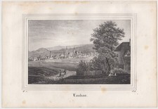 Lithografie: Lauban, um 1836, Eduard Pietzsch & Comp, Grafik, Ansicht, Saxonia