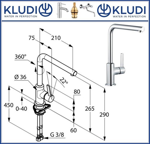 Kludi 408030575 spültisch - kludi,