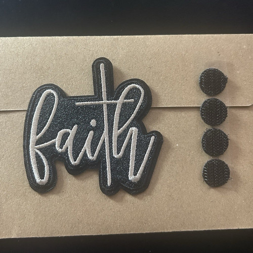 Embroidered faith cross patch - faith,