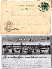 DR 1900, 5 Pf. auf histor. AK