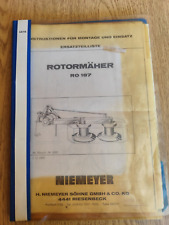 Niemeyer Rotormäher RO 187 Ersatzteilliste spare parts list Ki