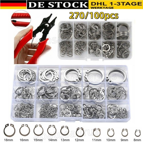 270 100tlg edelstahl clips - e,