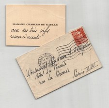 Madame Charles De Gaulle - Karte Brief Autogrammkarte Von Vielen Dank - 1947
