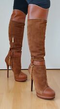 Gianmarco Lorenzi High Heels Stiefel aus Wildleder, Gr. 39, braun