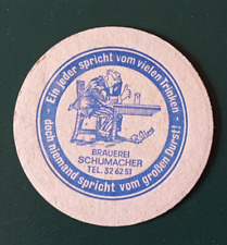 Bierdeckel Brauerei Schumacher Alt Bier Düsseldorf