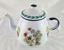 Villeroy & Boch Emaille Teekanne French Garden Erdbeeren Emailleteekanne