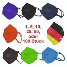 FFP2 Maske Masken Mund Nasen Bedeckung Staubmaske Uni Blau Grün Schwarz Braun