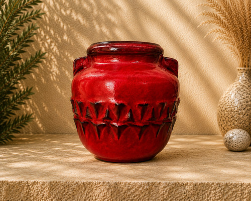 Jasba keramik vase - keramik, rot