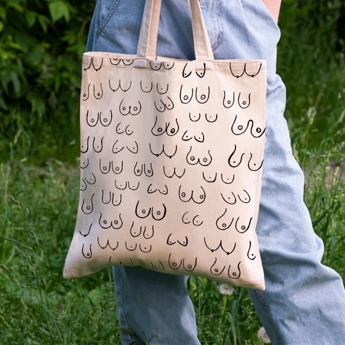 Handbemalte boobie bag - handbemalte, bag"