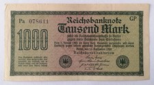 1000 Mark 1922 Reichsbanknote