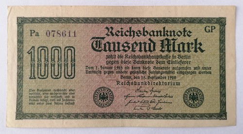 1000 mark 1922 reichsbanknote - mark,