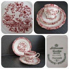 SELTMANN WEIDEN * Theresia China Rot * Kaffeegedeck  Tasse + Untertasse + Teller