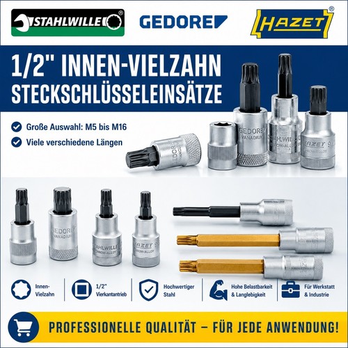 Innen vielzahn stecknuss - 1/2",