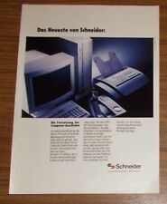 Seltene Werbung SCHNEIDER PC 486/50 Personal Computer Fax SPF 401 1992