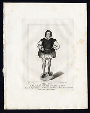 Antiker Portrait Druck - JOHN JARVIS - ZWERG - STATUE - Klemme - Caulfield - 1813
