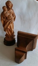 Holz Figur Marke  Anri MADONNA MIT KIND geschnitzt Höhe ca. 28 cm  auf Sockel