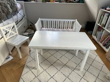 Oliver Furniture Sitzgruppe mit Truhenbank, Tisch, Stuhl, Weiß Für Kinder