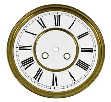 Altes großes Email Uhren Zifferblatt f Regulator Wanduhr Uhrwerk clock dial