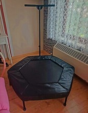 Jumping Fitnesstrampolin höhenverstellbar mit Haltestange