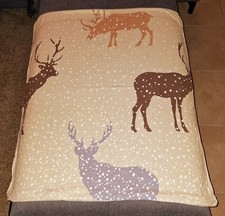 4 tlg. Heine Home Biber Bettwäsche mit Hirsch-Motiv, Gr. 135 cm x 200 cm