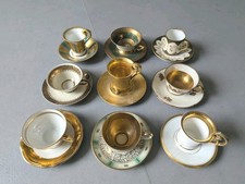 Hochwertige Sammlung Konvolut 9 Porzellan Mokkatassen Espressotassen, Golddekor