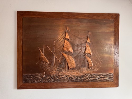 Großes vintage kupferbild - großes,