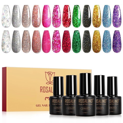 Nagellack farben glitzer - uv, 12