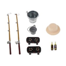 1/12 Puppenhaus Angelwerkzeug Angelrute Mini Kinder Geschenke für Alter 3 4 6