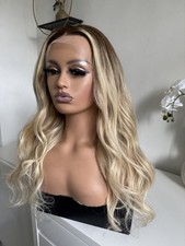 Balayage Echthaarperücke 20" Kleberlose Lace Front Perücke.Gratis Scheitel Echthaarperücke