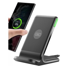 INIU 15W Fast Wireless Charger Stand Qi Ladestation für iPhone & Samsung Schwarz