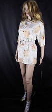 100% Seide Kleid Silk Shirt Dress Tommy Bahama Hula Girl Relax Pineapple Gr S