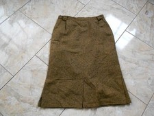 Markenlos Woll Rock 46 Braun Schwarz Grün Orange Beere meliert Sehr gut #D7823