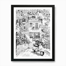 Vespa 1 Kunstdruck gerahmt