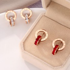 Damen ohrstecker doppel kreis - doppel,