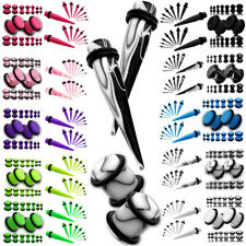 Doppel Set Tunnel + Dehnstäbe Plugs Acryl Dehner Piercingschmuck Herren Damen 