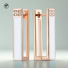 Ohrringe Weiße Emaille