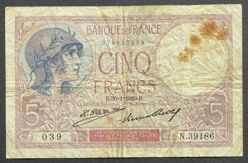 Frankreich francs 1929 - 5,