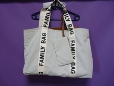 CHILDHOME Family Bag Wickeltasche Reisetasche Signature-Look - Canvas - Altweiss