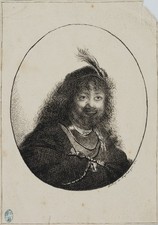 Nach REMBRANDT (*1606), Selbstbildnis mit Barett,  1801, Rad. Barock 1800-1849
