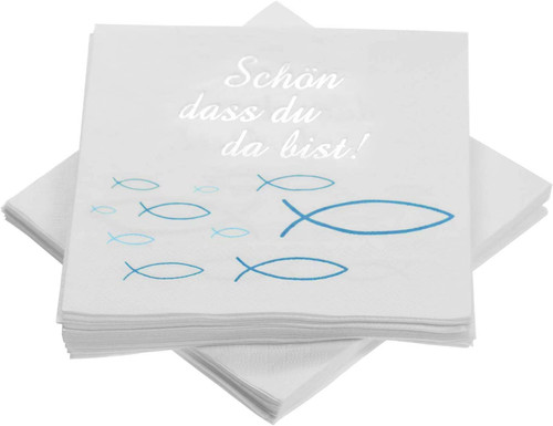 Servietten fisch blau türkis - fisch,
