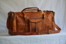 Herren Leder Outdoor Fitness Seesack Reise Weekender Handtasche Übernachtungs...