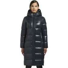 khujo Shane2 Damen-Wintermantel Jacke Steppmantel knielanger Mantel Nachtblau