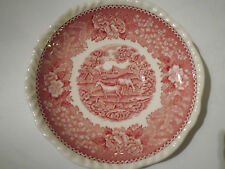 PorzellanUnterteller für Kaffeetasse  English Scenic Adams Dekor rot Pferde