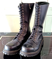 coole Springerstiefel / Schnürboots von Angry mit Zipp 15- Loch Gr. 45 - Gay -